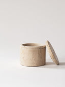Travertine burk med lock